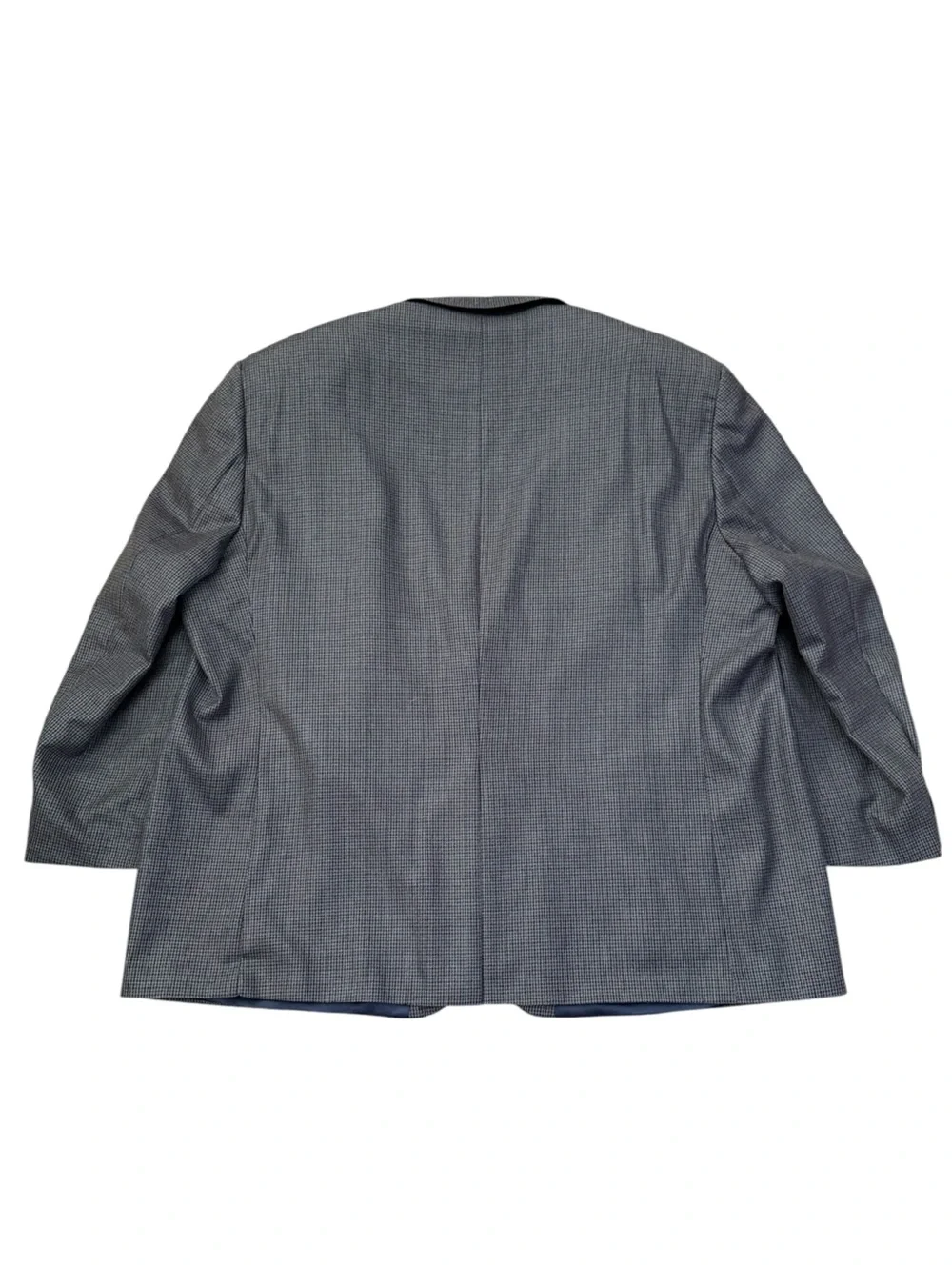 Lauren Ralph Lauren 56R Grey Blue Silk Wool Houndstooth Sport Coat Blazer Mexico